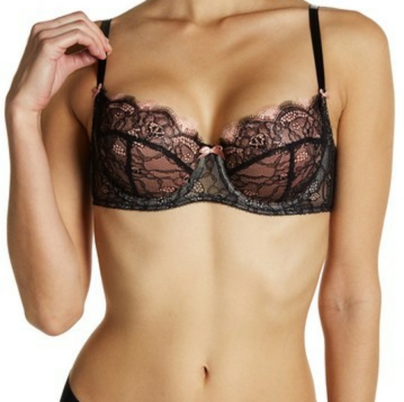 B. Tempted Other - NWT 34B Illusion Sexy Goth Sheer Underwire Bra!